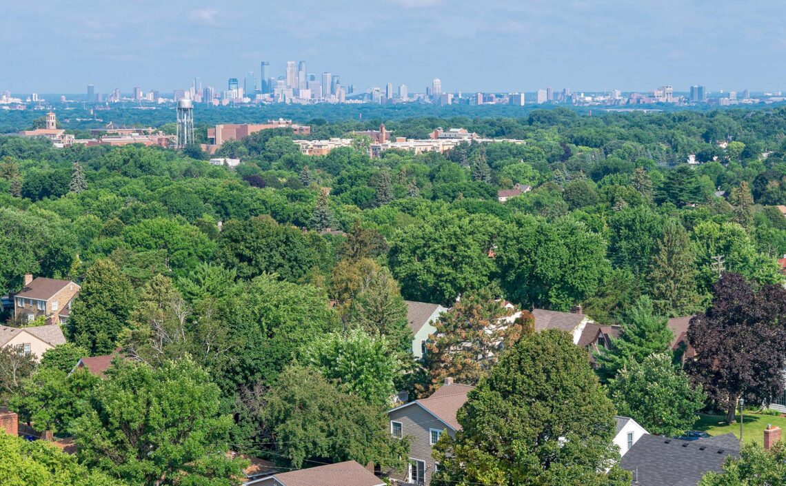Minneapolis skyline in the distance